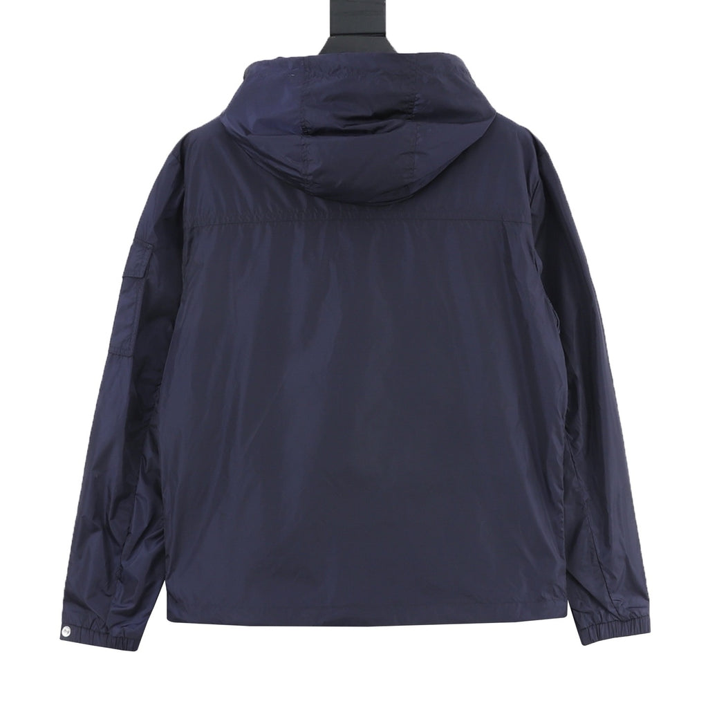 Moncler Men's Hooded Embroidered Lightweight Jacket - Navy - view 2