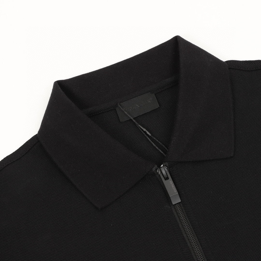 Moncler Zip-Up Logo Lightweight Polo Shirt - view 3