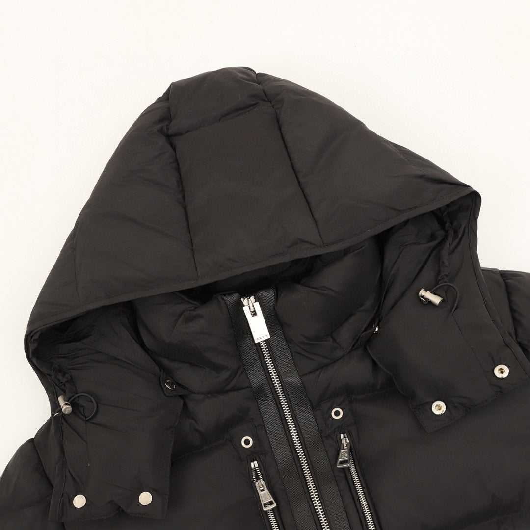 Moncler Hooded Zip-Up Graphic Down Jacket - White - view 3