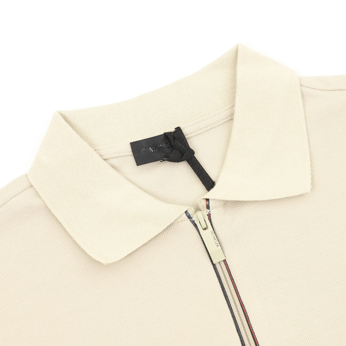 Moncler Zip-Up Embroidered Polo Shirt - Black - view 3