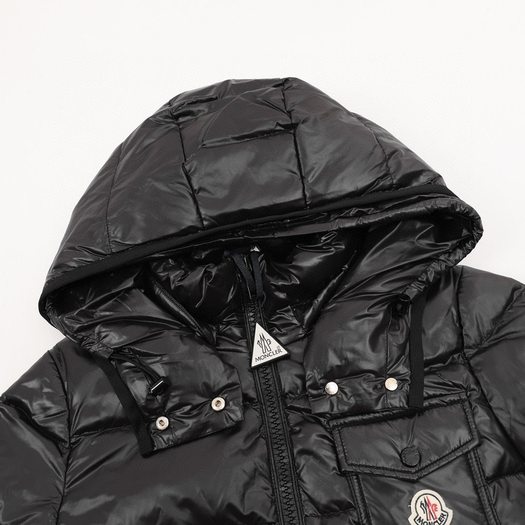 Moncler Women's Hooded Zip-Up Logo Down Jacket - view 3