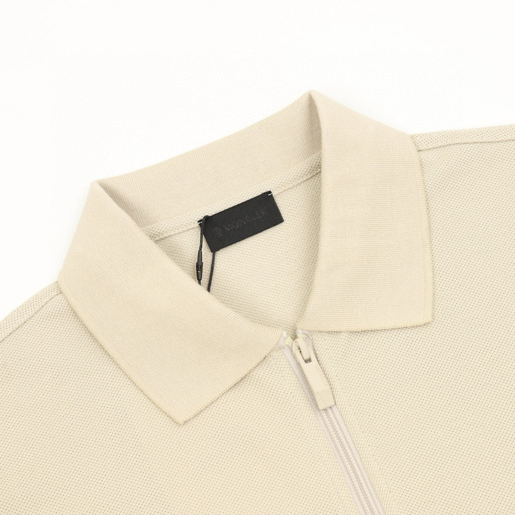 Moncler Zip-Up Logo Lightweight Polo Shirt - view 3