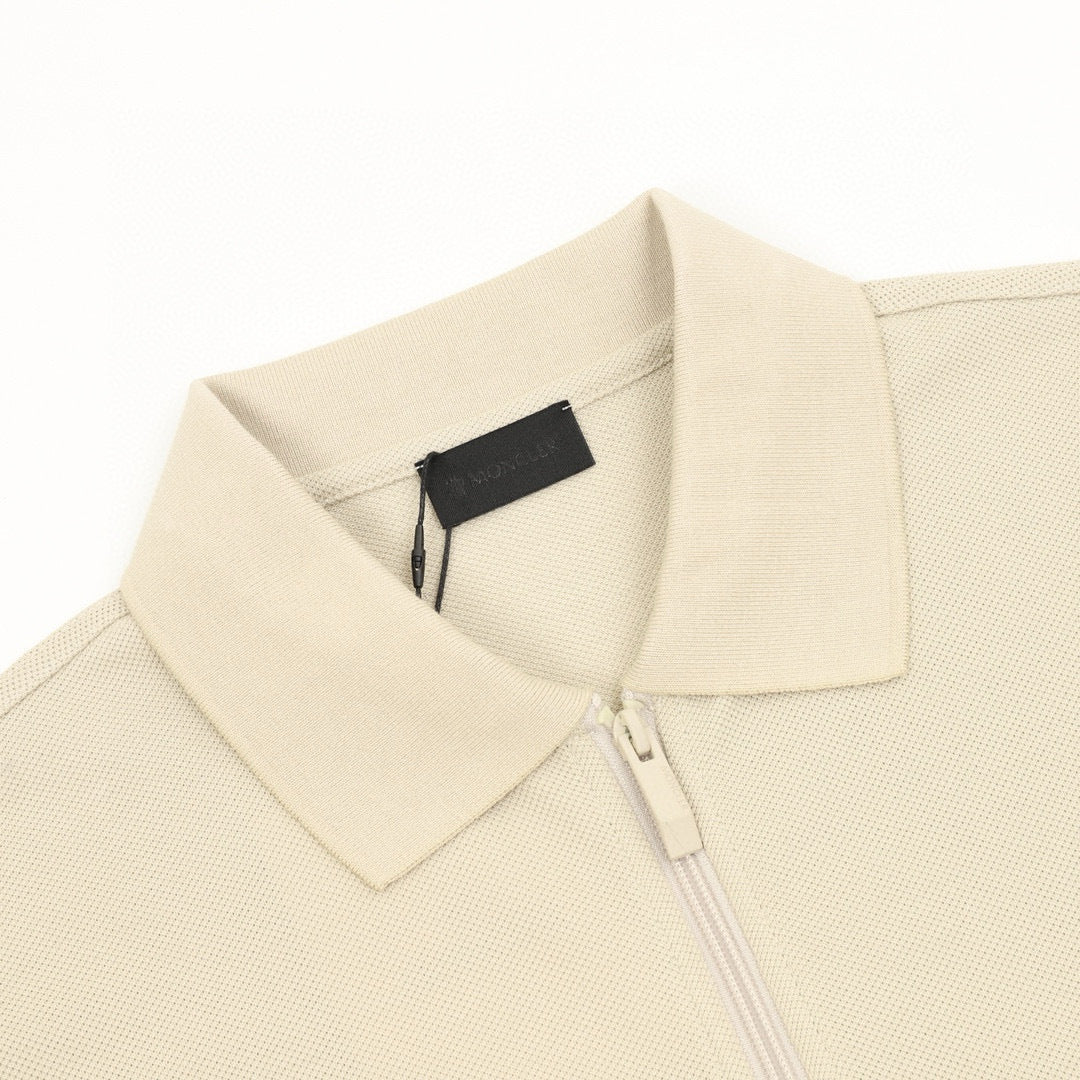 Moncler Zip-Up Logo Lightweight Polo Shirt - view 3