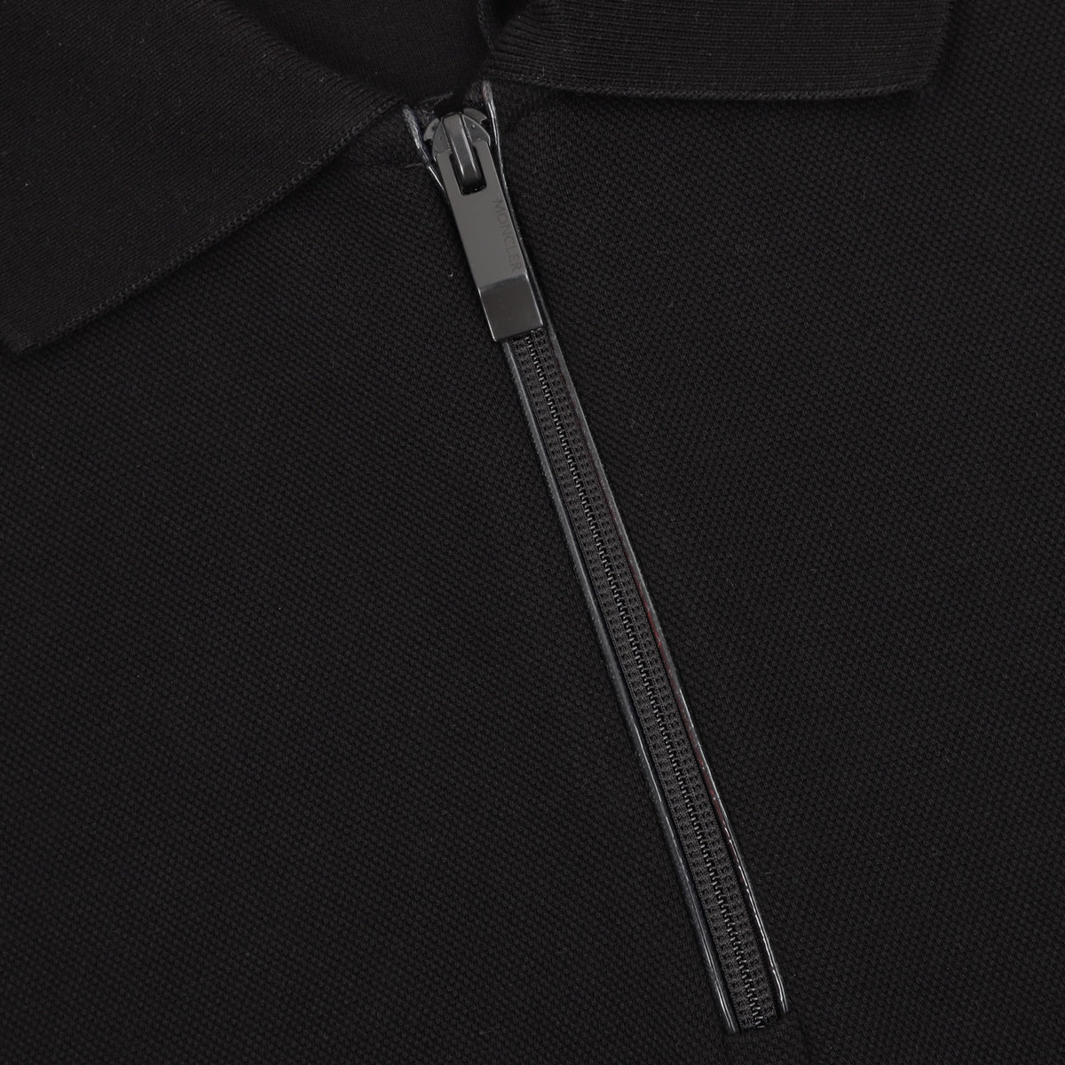 Moncler Zip-Up Embroidered Polo Shirt - Black - view 4
