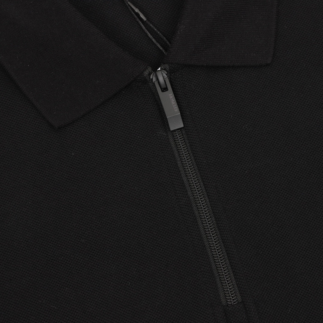 Moncler Zip-Up Logo Lightweight Polo Shirt - view 4