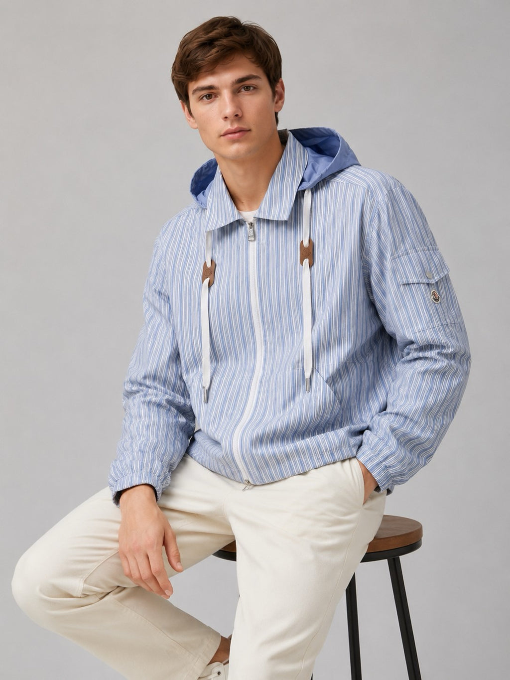 Moncler Hooded Zip-Up Graphic Shirt - view 5