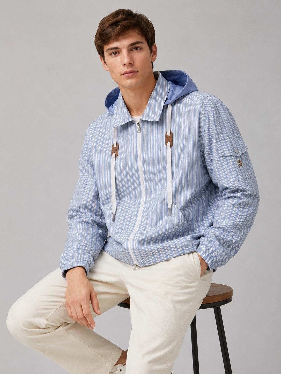 Moncler Hooded Zip-Up Graphic Shirt - view 5