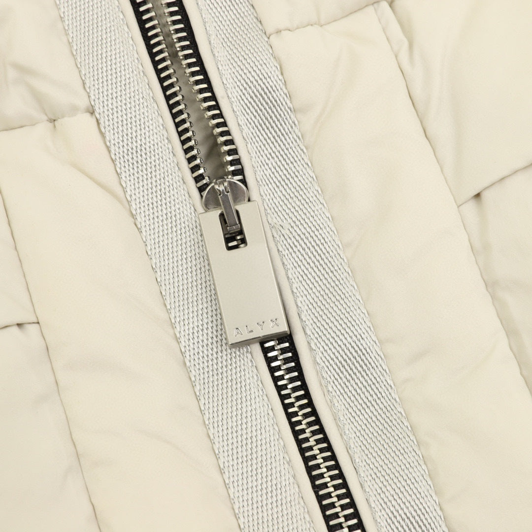 Moncler Hooded Zip-Up Graphic Down Jacket - White - view 6