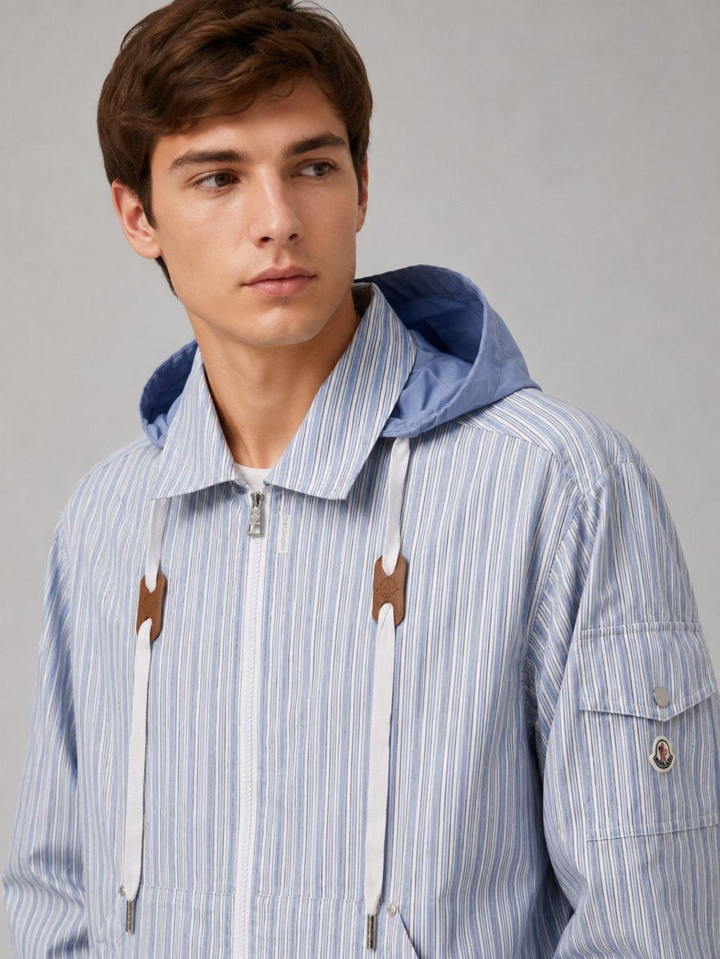 Moncler Hooded Zip-Up Graphic Shirt - view 8