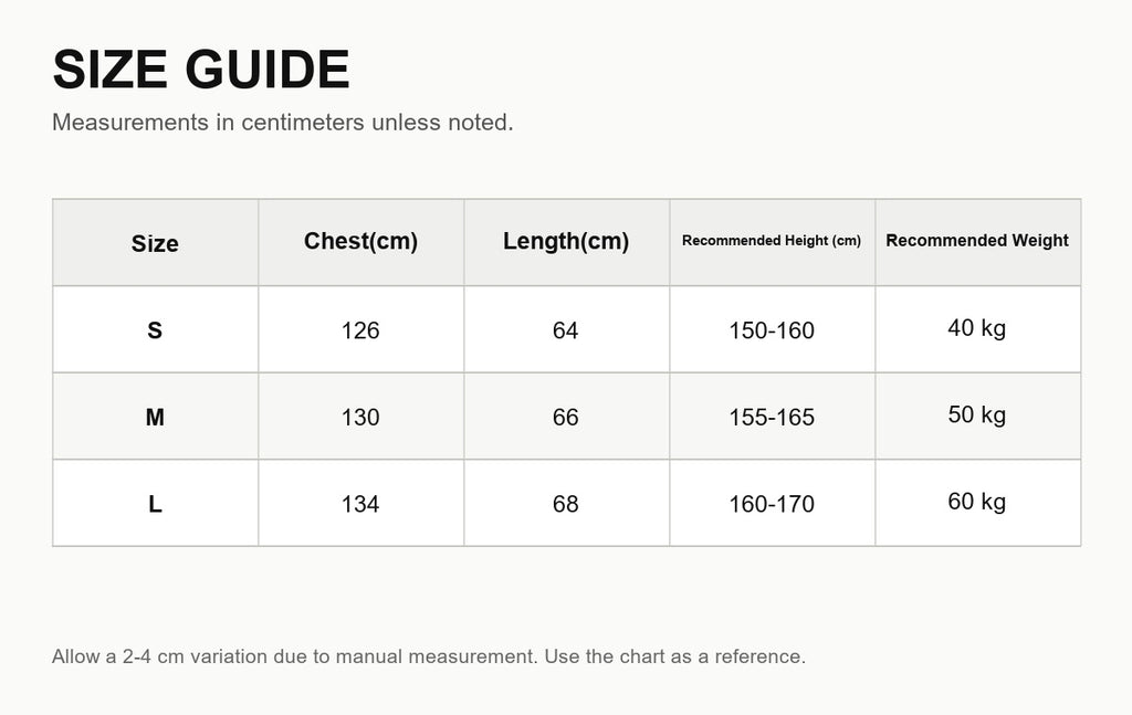 Moncler Down Jacket - English Size Guide