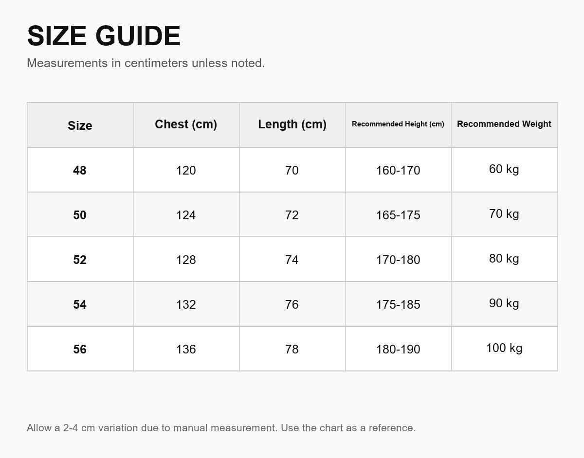 Moncler Down Lightweight Zip-Up Jacket - English Size Guide