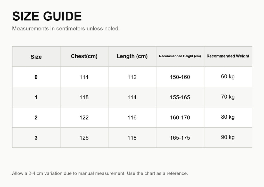 Moncler Long Down Jacket - English Size Guide