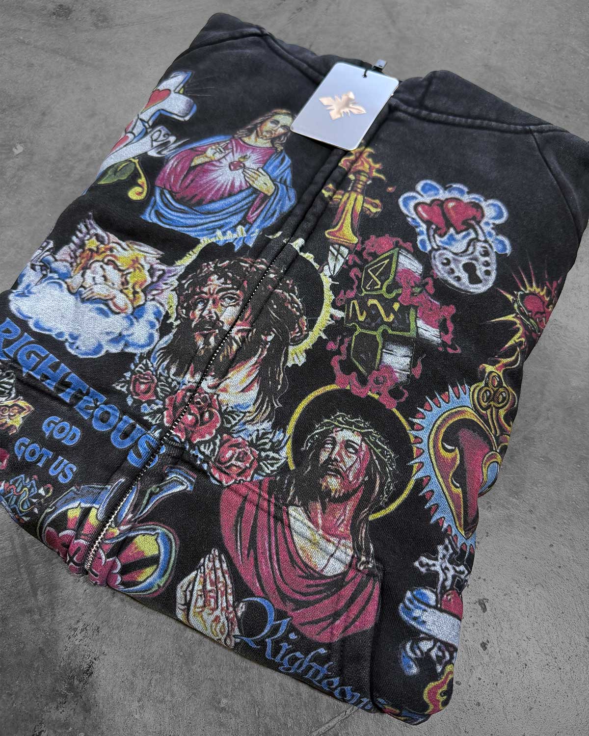 Righteous Risen King Graphic Zip-Up Hoodie - Black - view 5