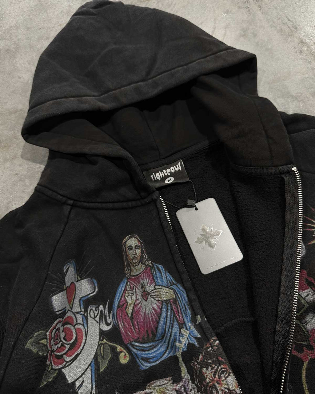 Righteous Risen King Graphic Zip-Up Hoodie - Black - view 6