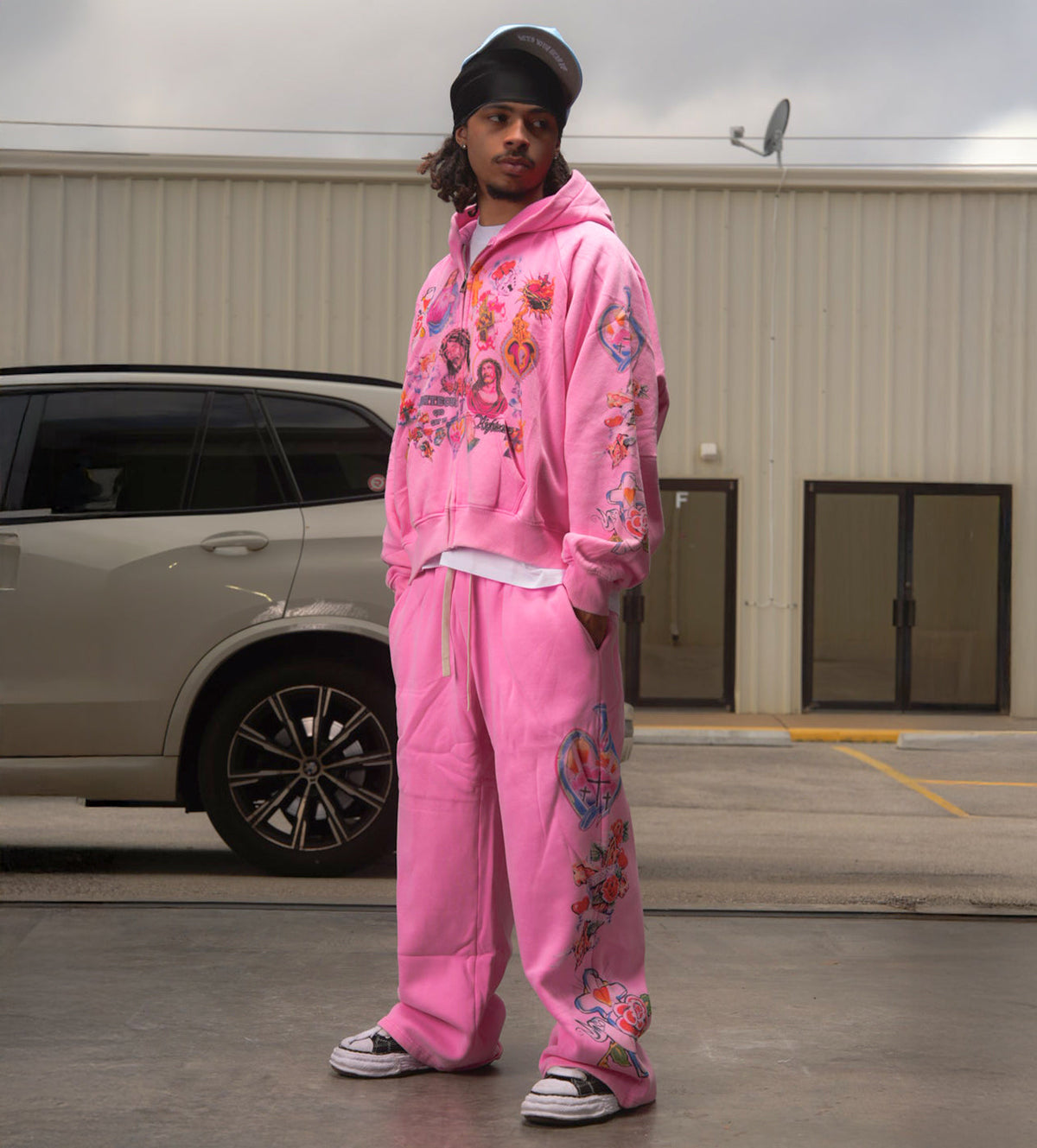 Righteous Risen King Graphic Zip-Up Hoodie - Pink - view 3